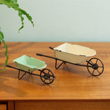 Elina Homestead Tabletop Metal Farmhouse Wheelbarrow Set - 3"H x 9.5"W x 3.5"D