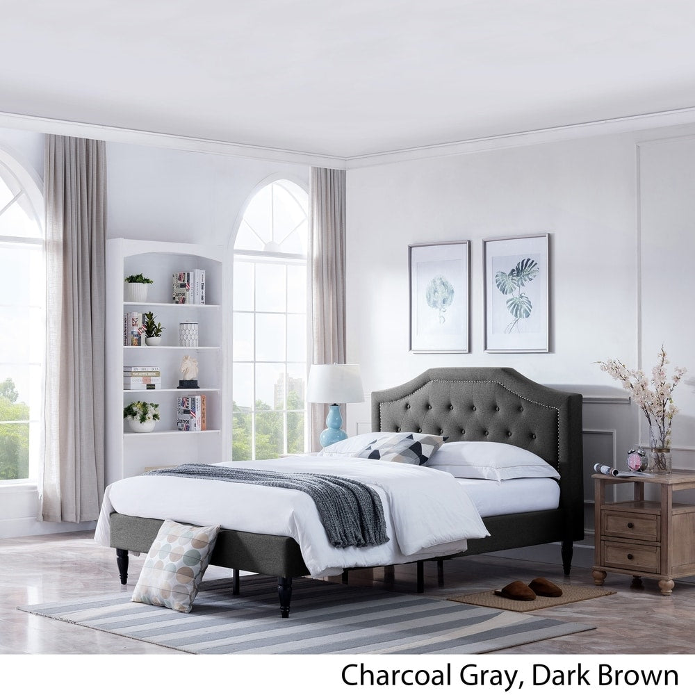 Elinor Upholstered Queen Platform Bed by Christopher Knight Home