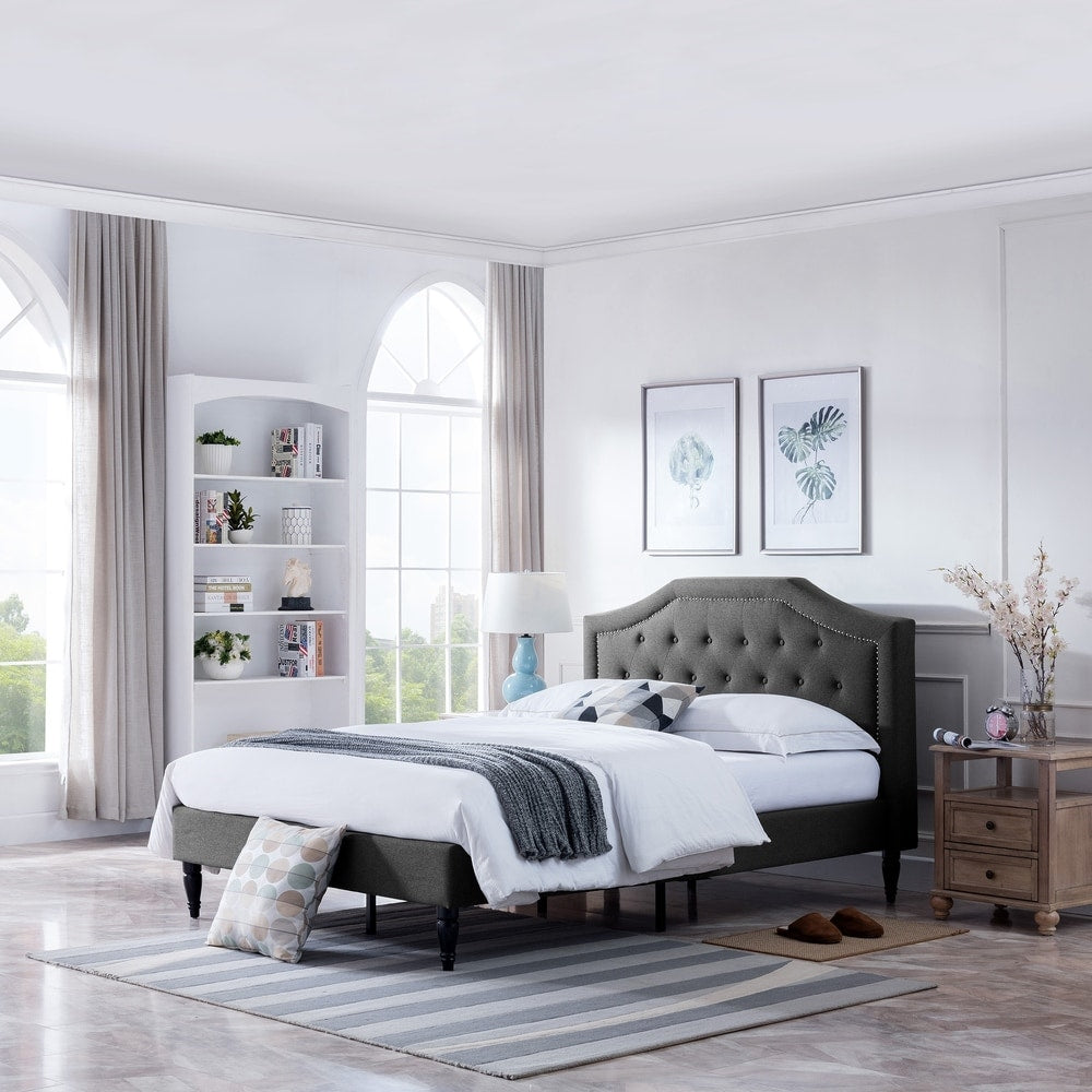 Elinor Upholstered Queen Platform Bed by Christopher Knight Home