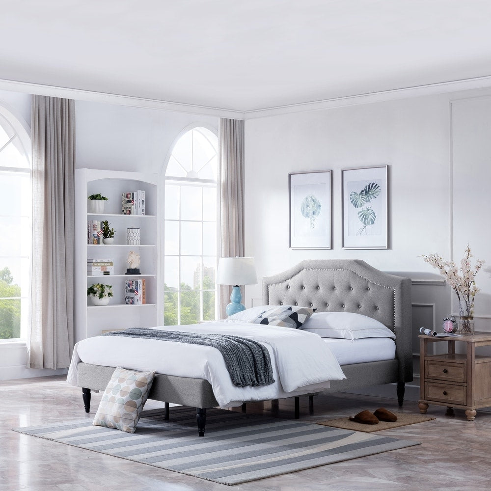Elinor Upholstered Queen Platform Bed by Christopher Knight Home