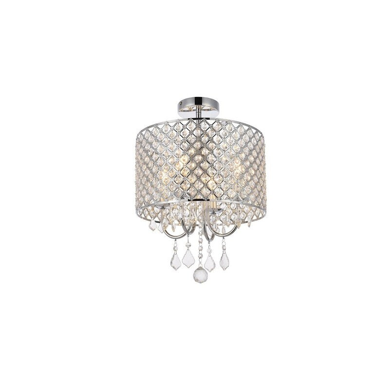 Elise 14 inch flush mount in chrome - Exact Size