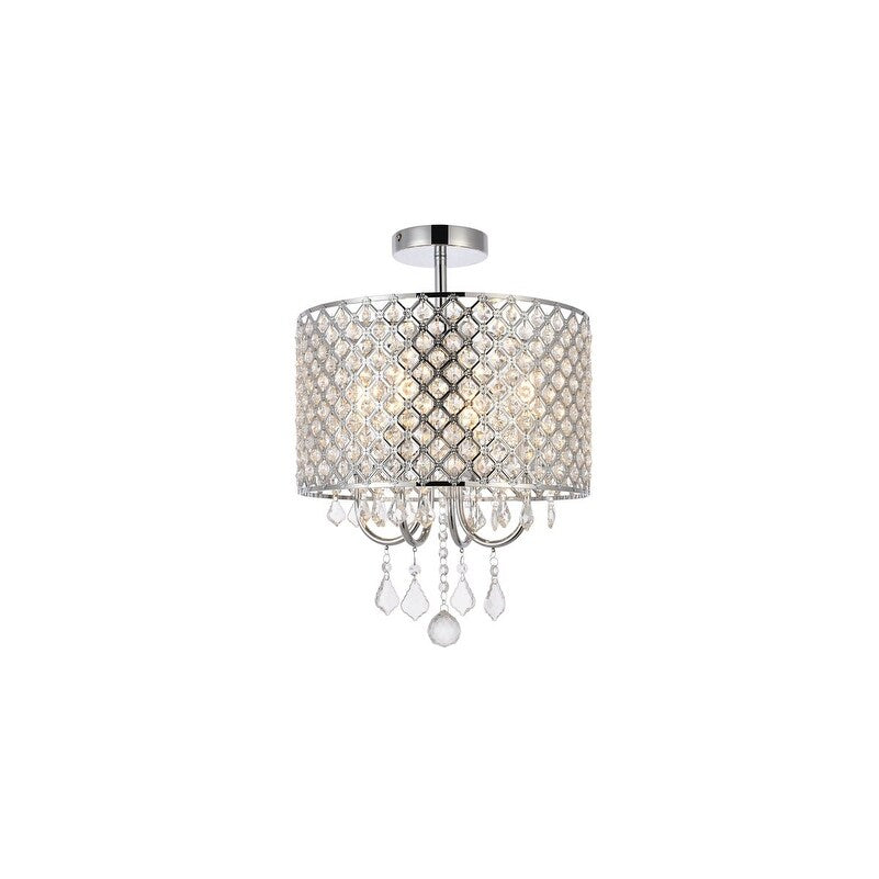 Elise 14 inch flush mount in chrome - Exact Size