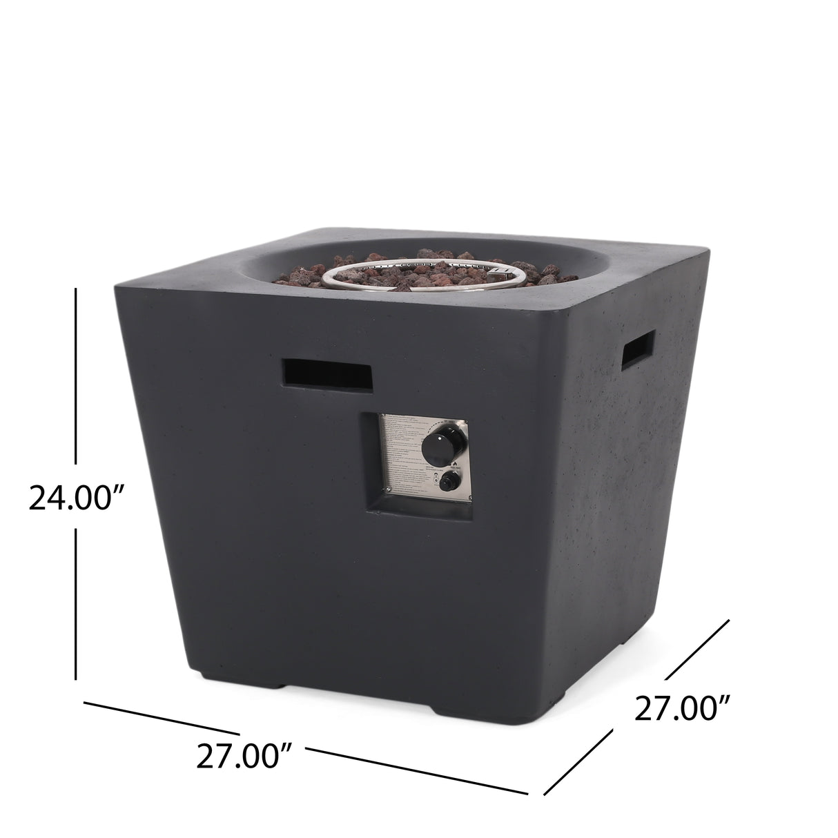 Elisson Outdoor Outdoor 40,000 BTU Lightweight Concrete Square Fire Pit by Christopher Knight Home