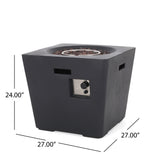 Elisson Outdoor Outdoor 40,000 BTU Lightweight Concrete Square Fire Pit by Christopher Knight Home