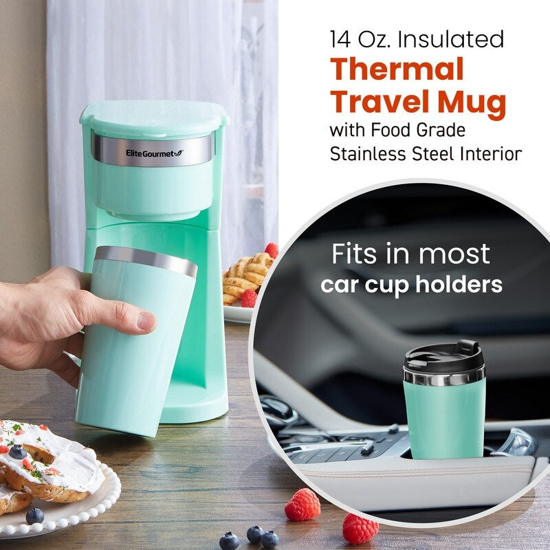 Elite EHC117M Mint Personal Single Serve Coffer Maker