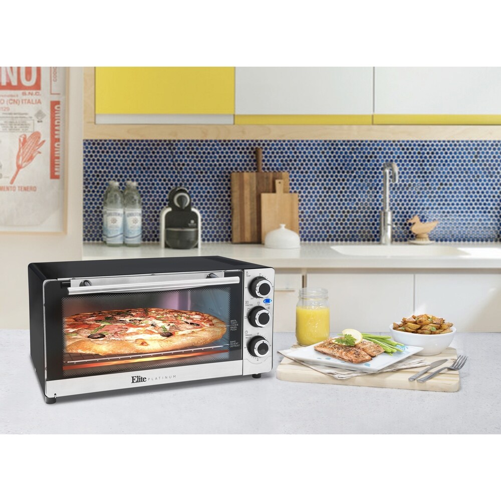Elite Platinum ETO-140C Countertop Convection 6-Slice Toaster Oven, Stainless Steel