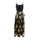 Eliza J Women's Metallic Floral-Print Gown (6, Black/Bronze)