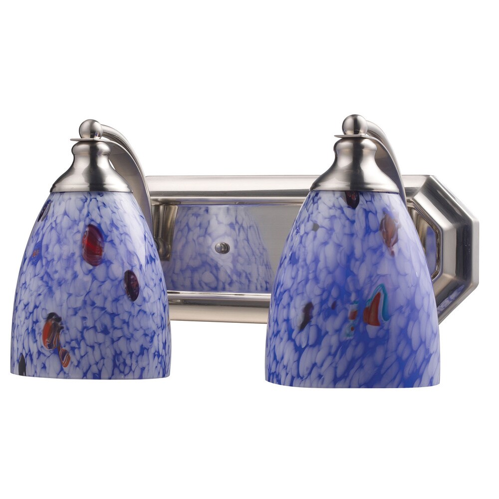Elk Home Mix-N-Match Satin Nickel With Blue Glass Vanity Light