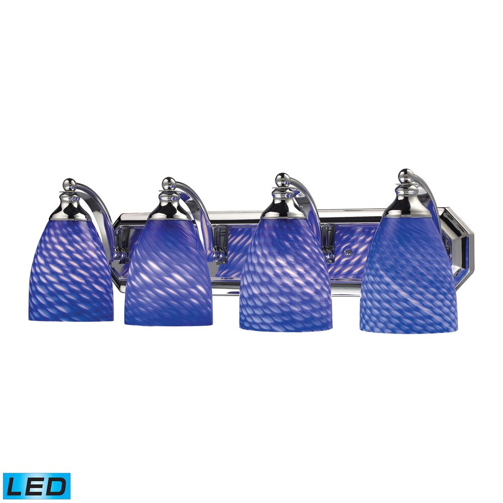 Elk Bath and Spa 4-light LED Vanity in Polished Chrome and Sapphire Glass