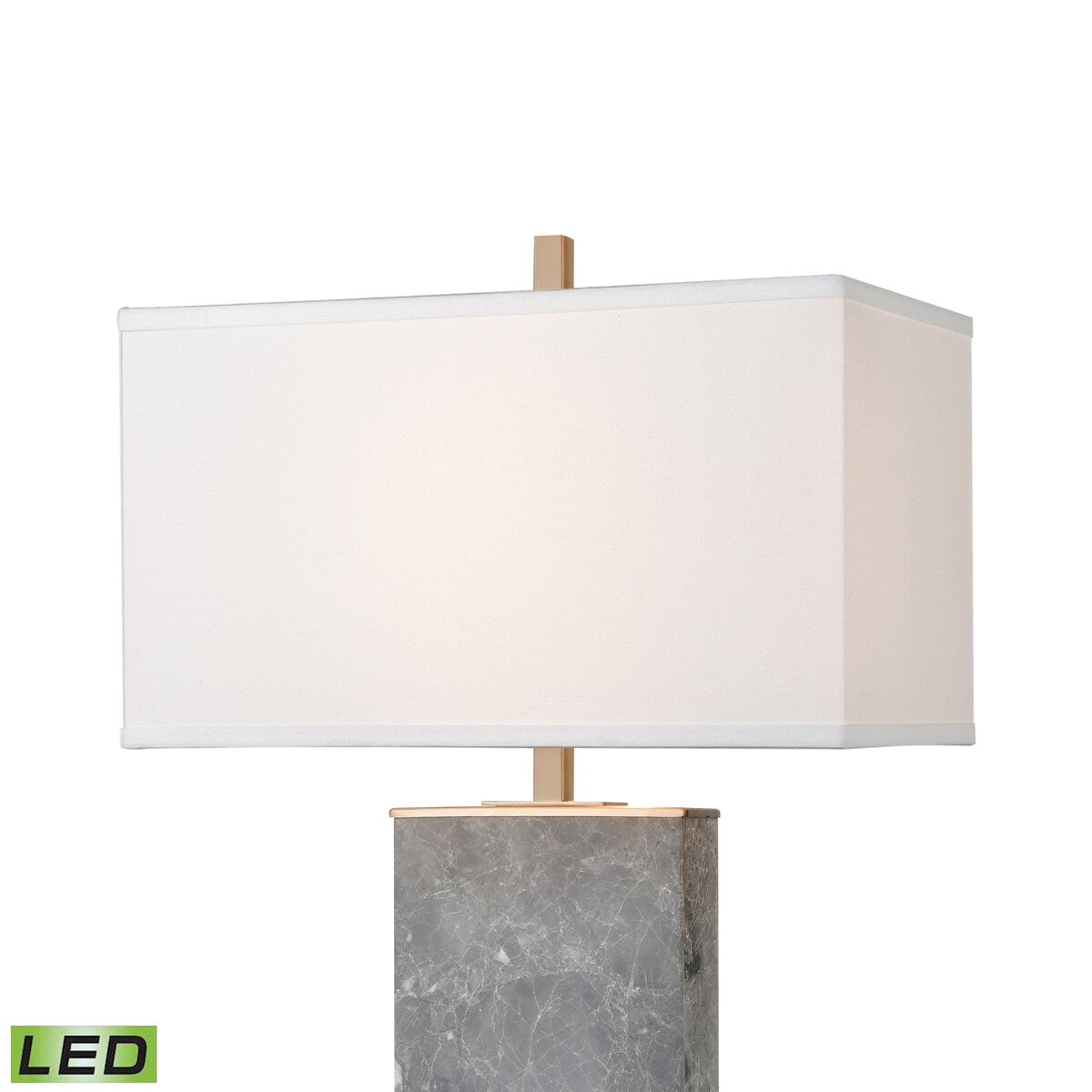 Elk Home Archean Gray Marble With White Linen Shade Table Lamp