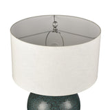 Elk Home Gardner Green Glazed With White Linen Drum Shade Table Lamp