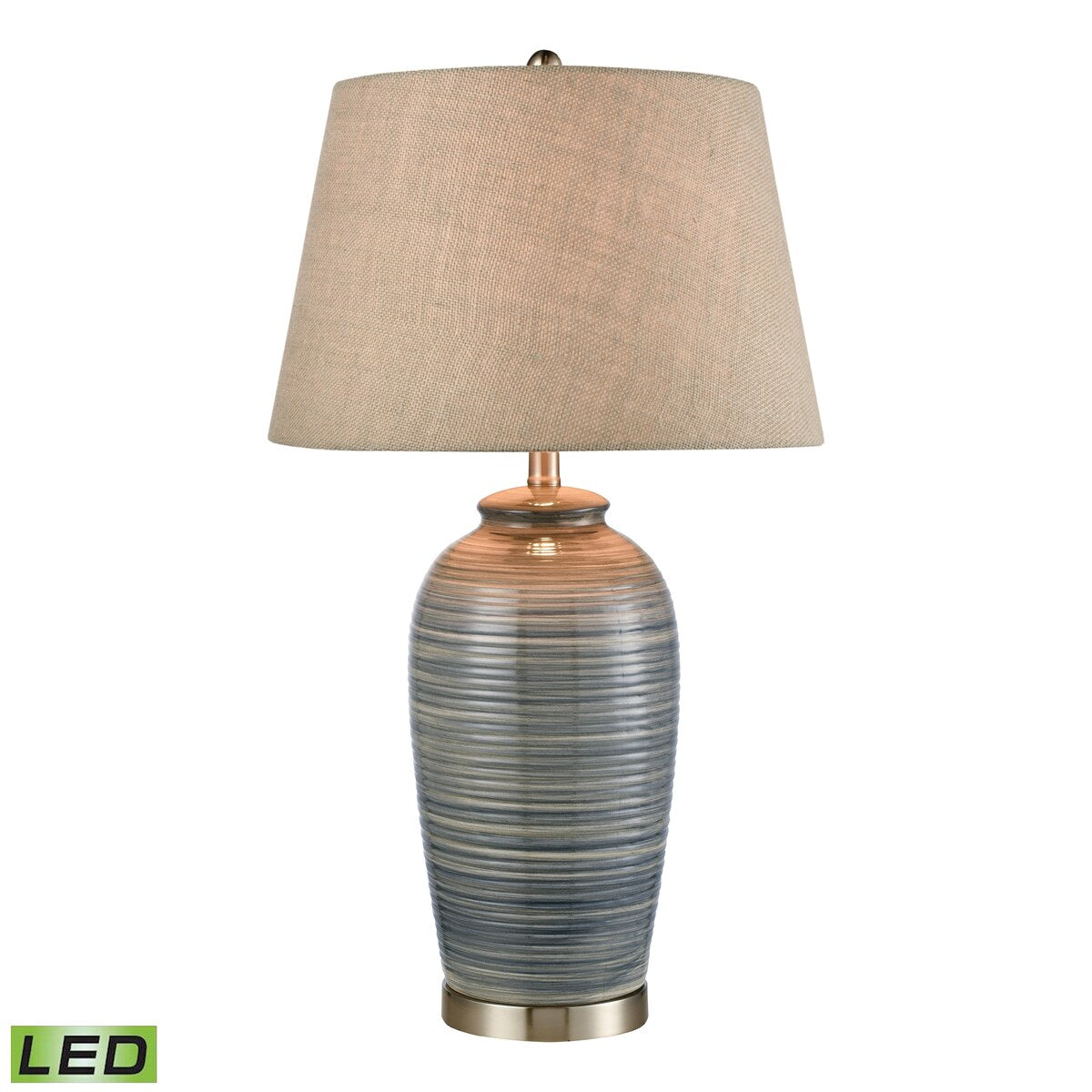 Elk Home Monterey Blue With Light Tan Burlap Shade Table Lamp