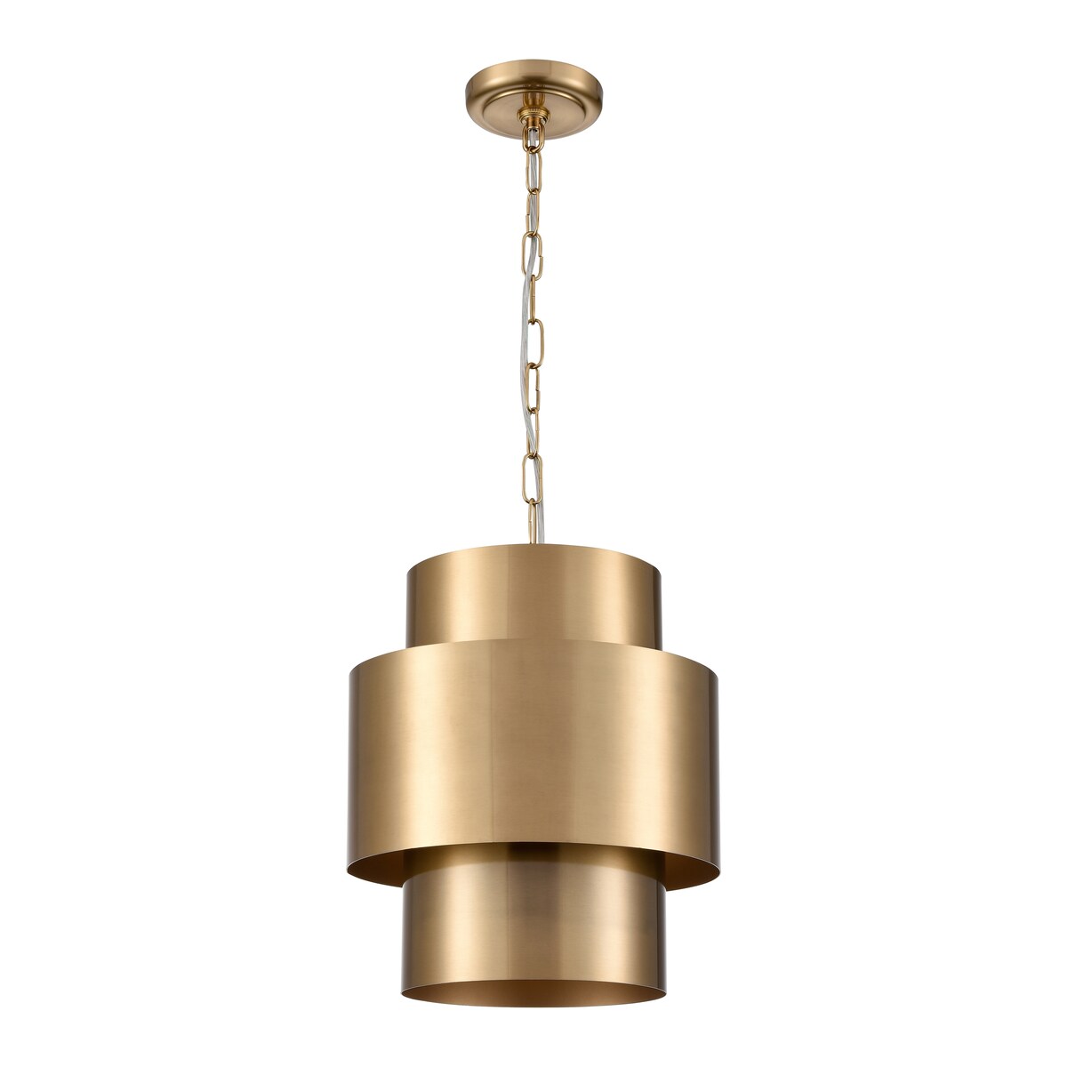 Elk Home Reese Aged Brass Finish With Metal Drum Shade Pendant
