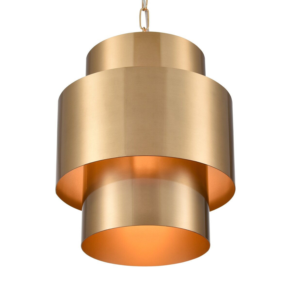 Elk Home Reese Aged Brass Finish With Metal Drum Shade Pendant