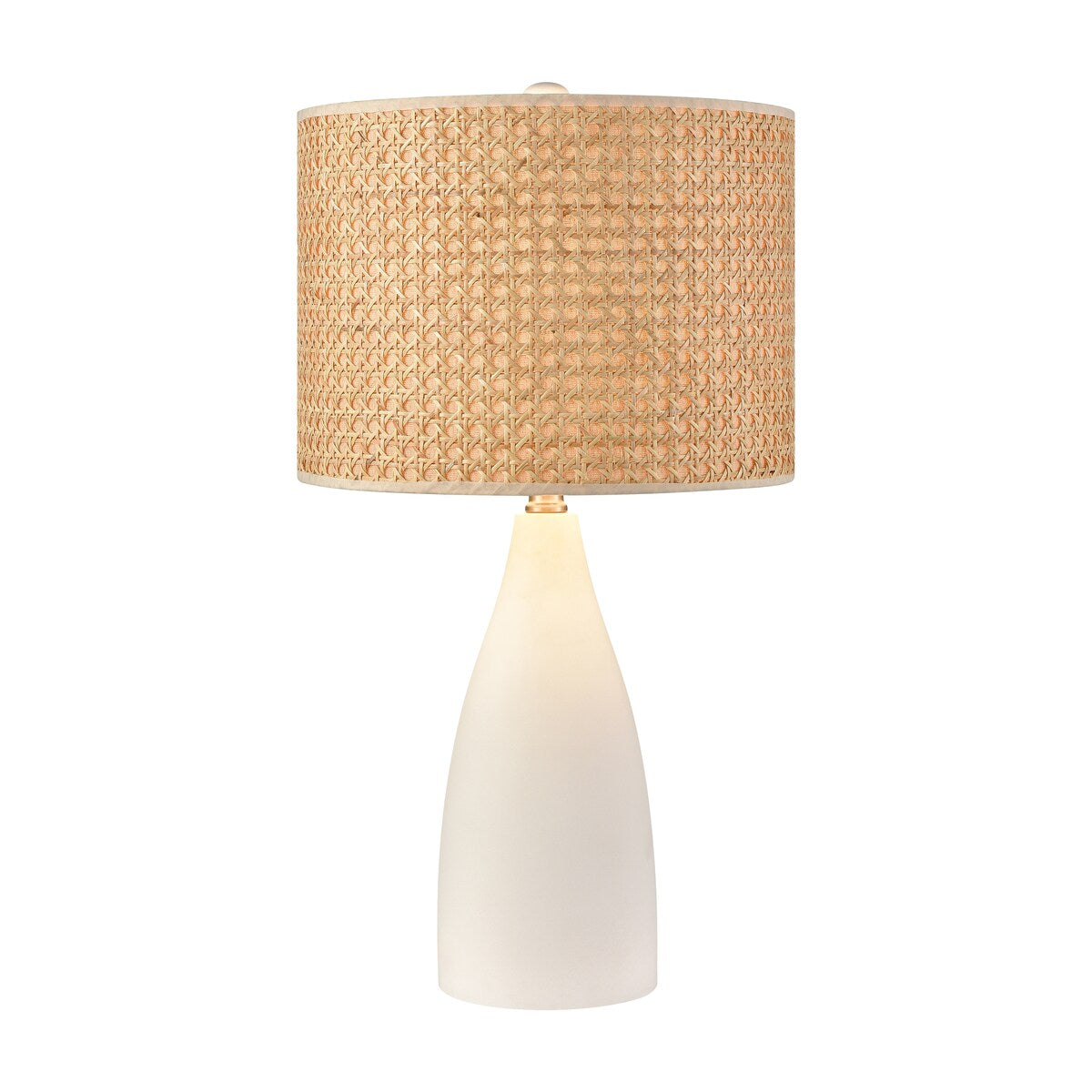 Elk Home Rockport Matte White With Sand Linen Shade Table Lamp
