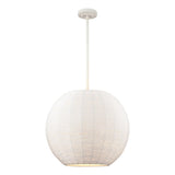 Elk Home Sophie White Coral Finish With White Paper Rope Shade Pendant