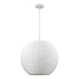 Elk Home Sophie White Coral Finish With White Paper Rope Shade Pendant