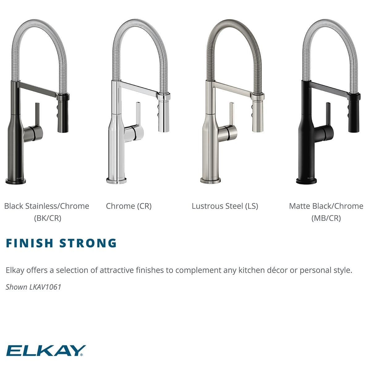 Elkay Avado Single Hole Kitchen Faucet with Semi-professional Spout and Forward Only Lever Handle