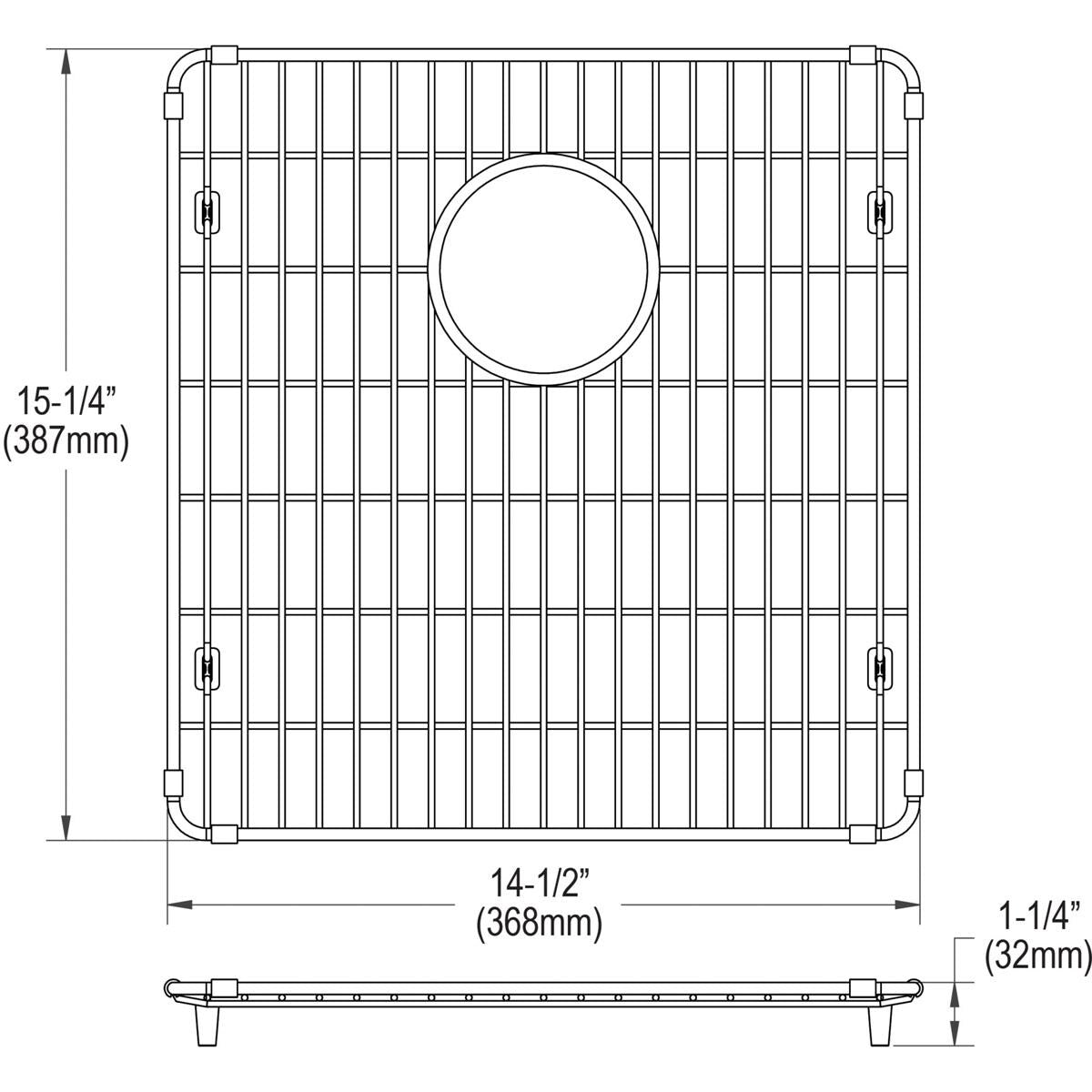 Elkay Crosstown Stainless Steel 14-1/2" x 15-1/4" x 1-1/4" Bottom Grid