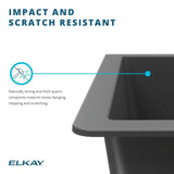 Elkay Quartz Classic 33" x 22" x 10", Offset 60/40 Double Bowl Undermount Sink Kit with Filtered Faucet with Aqua Divide, Black