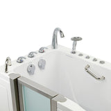 Ella Deluxe 30"x55" Acrylic Air and Hydro Massage Walk-In Bathtub, Inward Swing Door, 5 Piece Fast Fill Faucet, 2" Dual Drain
