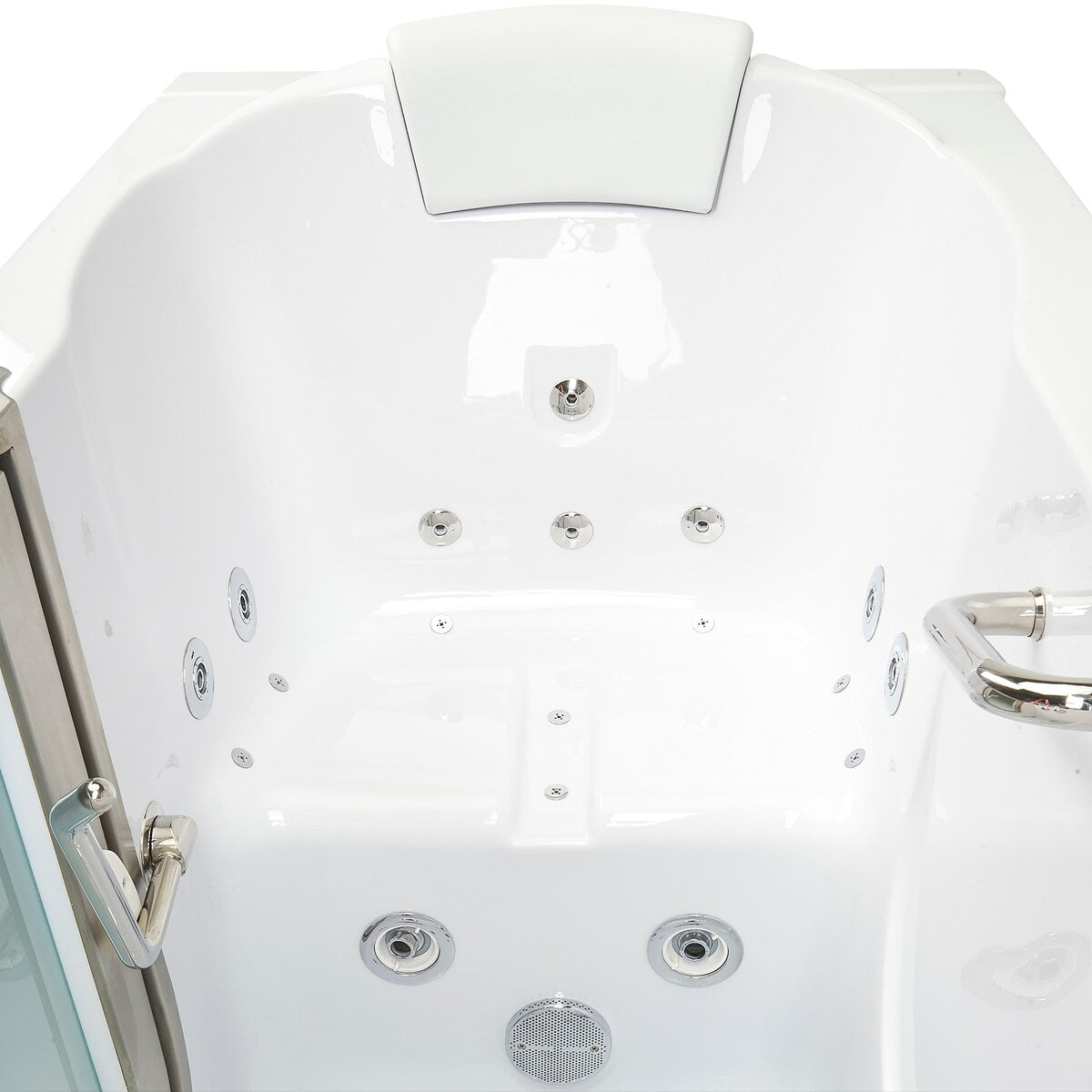 Ella Deluxe 30"x55" Acrylic Air and Hydro Massage Walk-In Bathtub, Inward Swing Door, 5 Piece Fast Fill Faucet, 2" Dual Drain