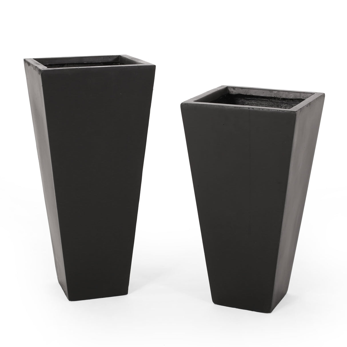 Ella Outdoor Modern Medium and Small Cast Stone Planter Set by Christopher Knight Home