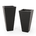 Ella Outdoor Modern Medium and Small Cast Stone Planter Set by Christopher Knight Home