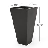 Ella Outdoor Modern Medium and Small Cast Stone Planter Set by Christopher Knight Home