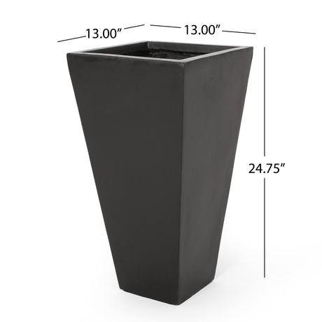 Ella Outdoor Modern Medium and Small Cast Stone Planter Set by Christopher Knight Home