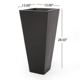 Ella Outdoor Modern Medium and Small Cast Stone Planter Set by Christopher Knight Home