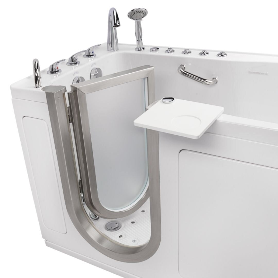 Ella Ultimate 30x60 Acrylic Air & Hydro Massage + Independent Foot Massage Walk-In-tub, 5 Piece Fast Fill Faucet, Dual Drain