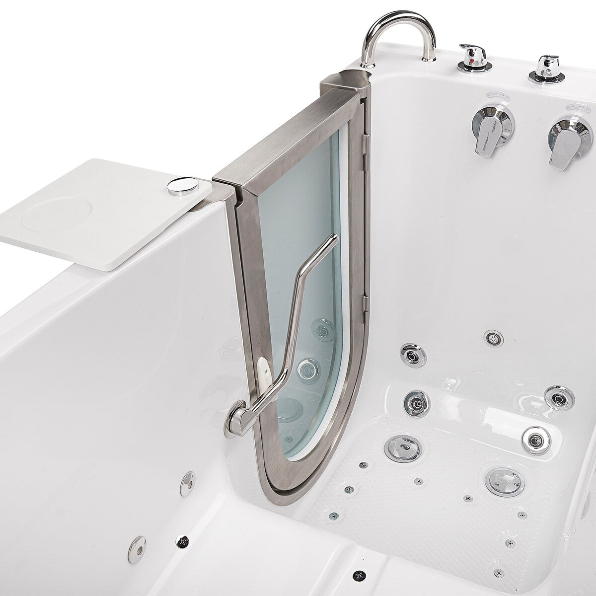 Ella Ultimate 30x60 Acrylic Air & Hydro Massage + Independent Foot Massage Walk-In-tub, 5 Piece Fast Fill Faucet, Dual Drain