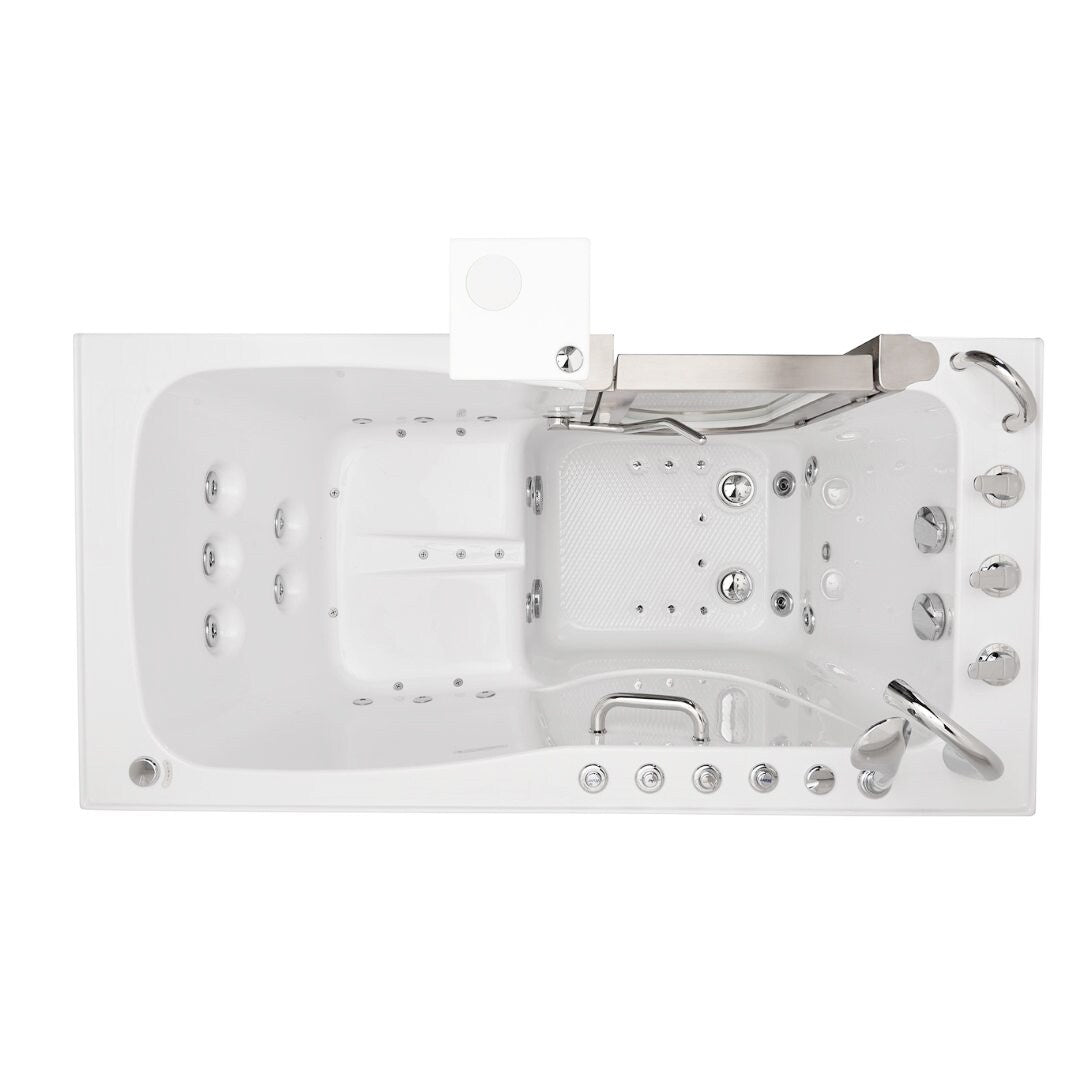 Ella Ultimate 30x60 Acrylic Air & Hydro Massage + Independent Foot Massage Walk-In-tub, 5 Piece Fast Fill Faucet, Dual Drain
