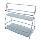 Elle Décor 2 Tier Hammered Mirror Vanity Tray Tower - Chrome - 12.4"x 5"x 11.4"