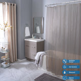 Elle Décor Pinstripe PEVA Shower Curtain Liner in Aqua