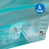Elle Décor Pinstripe PEVA Shower Curtain Liner in Aqua