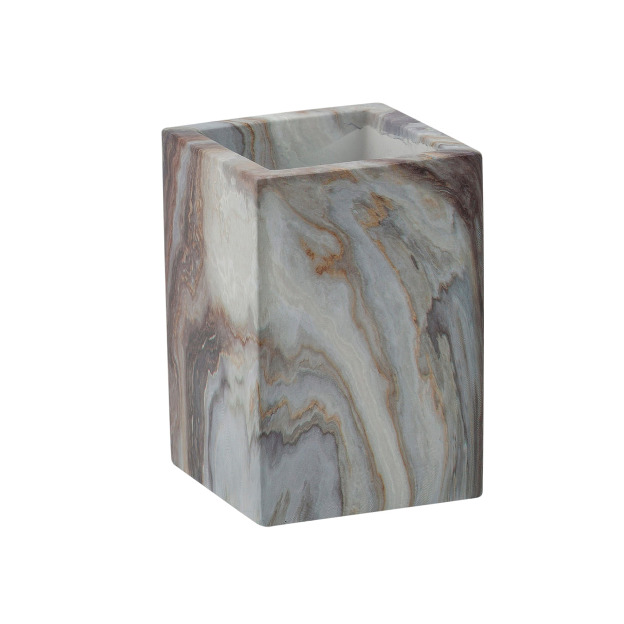 Elle Décor Square Tumbler in Agate - Grey - 2.64" x 2.52" x 4.37"