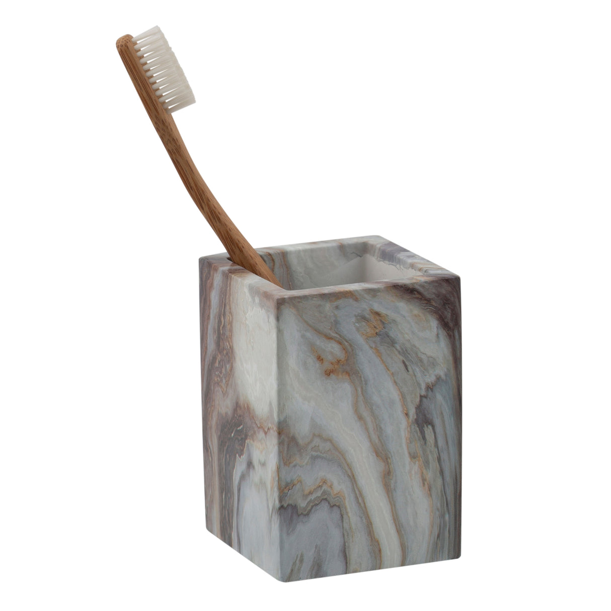 Elle Décor Square Tumbler in Agate - Grey - 2.64" x 2.52" x 4.37"