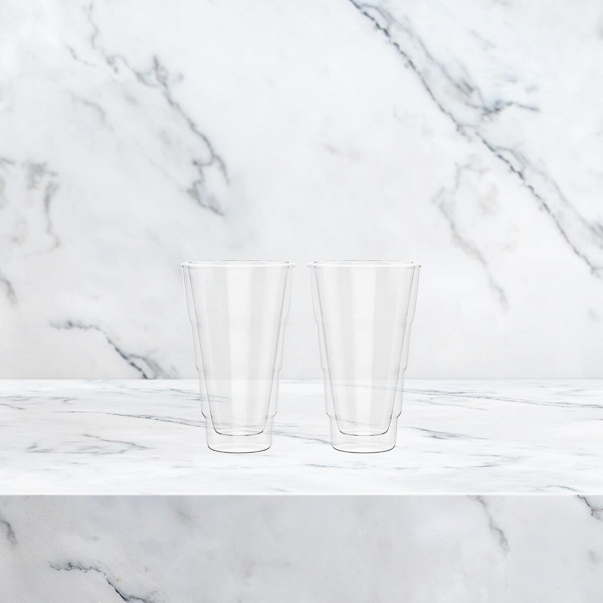 Elle Decor Double Wall Insulated Glass Tumbler Set of 2 - 14oz