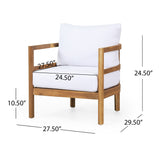 Ellendale Outdoor Acacia Wood Outdoor 4 Seater Chat Set with Cushion by Christopher Knight Home