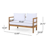 Ellendale Outdoor Acacia Wood Outdoor Loveseat and Coffee Table Set by Christopher Knight Home