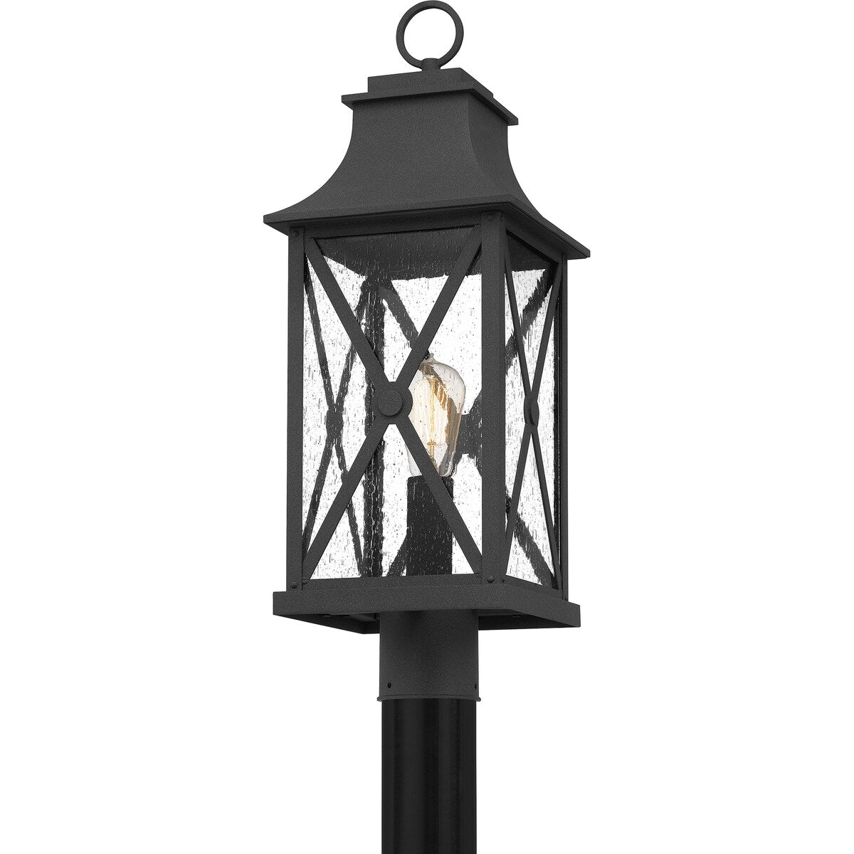 Ellerbee Outdoor Post Lantern - Mottled Black