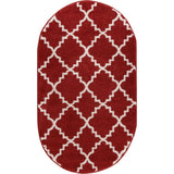 Well Woven Ellie Modern Bold Trellis Diamond Pattern Burgundy Oval Rug - 2'6" x 4'2"