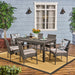 Elmar Outdoor 7 Piece Wood and Wicker Expandable Dining Set by Christopher Knight Home