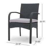 Elmar Outdoor 7 Piece Wood and Wicker Expandable Dining Set by Christopher Knight Home