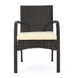 Elmar Outdoor 7 Piece Wood and Wicker Expandable Dining Set by Christopher Knight Home