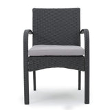 Elmar Outdoor 7 Piece Wood and Wicker Expandable Dining Set by Christopher Knight Home