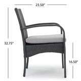 Elmar Outdoor 7 Piece Wood and Wicker Expandable Dining Set by Christopher Knight Home