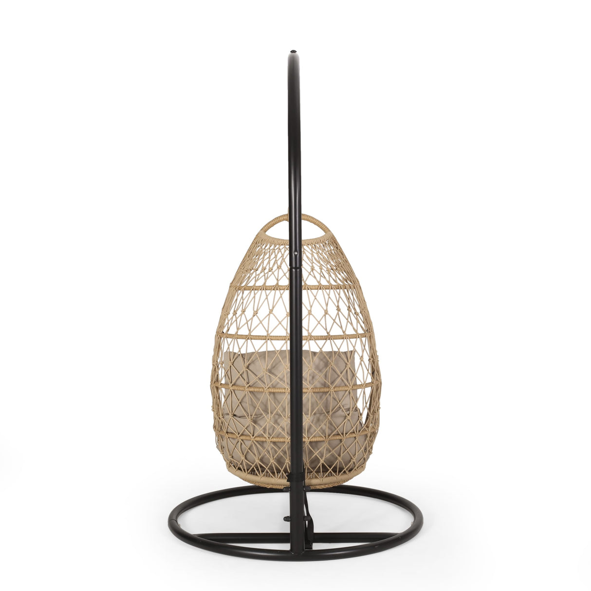 Elmcrest Outdoor Wicker and Rope Hanging Chair with Stand by Christopher Knight Home - 400 lb limit